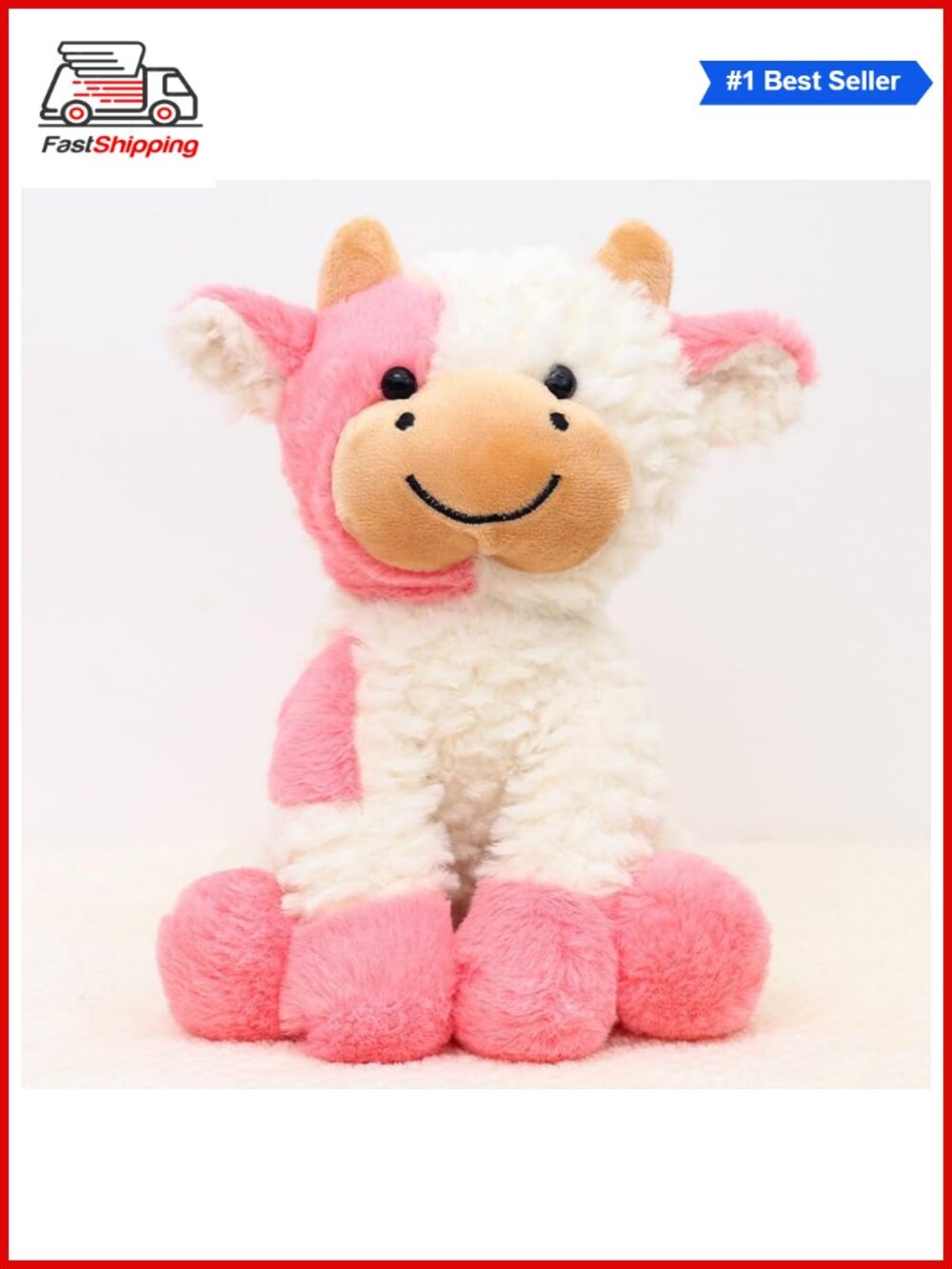 Cute Cow Plush Doll Toy 8 inch Soft Stuffed Animal for Girls Boys